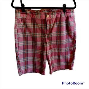 Dockers Collection Slightly Curvy Plaid Khaki Shorts. Size 10